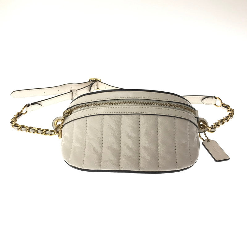 【中古品】【レディース】 COACH コーチ C0851 QUILTING LEATHER BODY BAG キルティング レザー ボディバッグ カバン 180-261014-na-25-tagh カラー：ホワイト 万代Net店