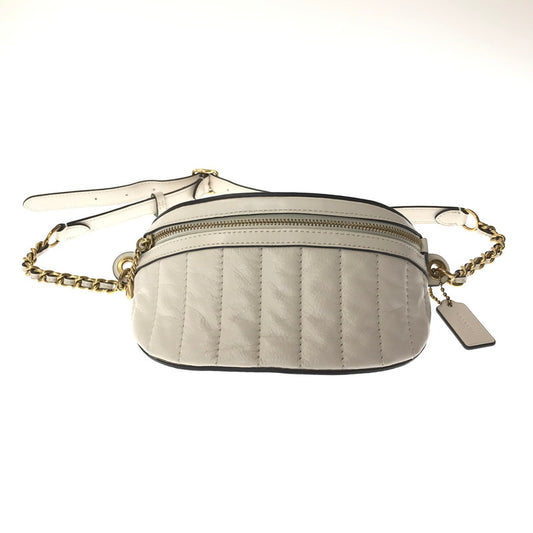 【中古品】【レディース】 COACH コーチ C0851 QUILTING LEATHER BODY BAG キルティング レザー ボディバッグ カバン 180-261014-na-25-tagh カラー：ホワイト 万代Net店