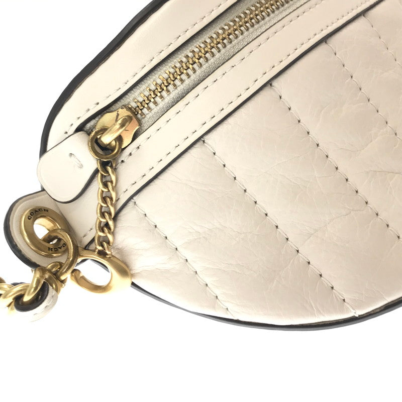 【中古品】【レディース】 COACH コーチ C0851 QUILTING LEATHER BODY BAG キルティング レザー ボディバッグ カバン 180-261014-na-25-tagh カラー：ホワイト 万代Net店