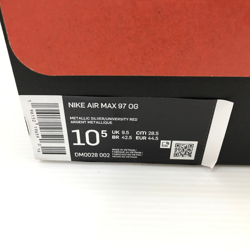 【現状渡し品】【メンズ】 NIKE ナイキ AIR MAX 97 OG SILVER BULLET(2022) DM0028-002 エア マックス 97 オージー スニーカー 靴 160-260925-rt-01-tagh サイズ：28.5cm US10.5 カラー：METALLIC SILVER/UNIVERSITY RED 万代Net店