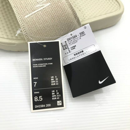 【中古美品】【メンズ】 NIKE ナイキ×STUSSY ステューシー BENASSI SLIDE DH1584-200 ベナッシ サンダル 靴 160-260925-na-36-tagh サイズ：25cm US 7 カラー：FOSSIL STONE 万代Net店