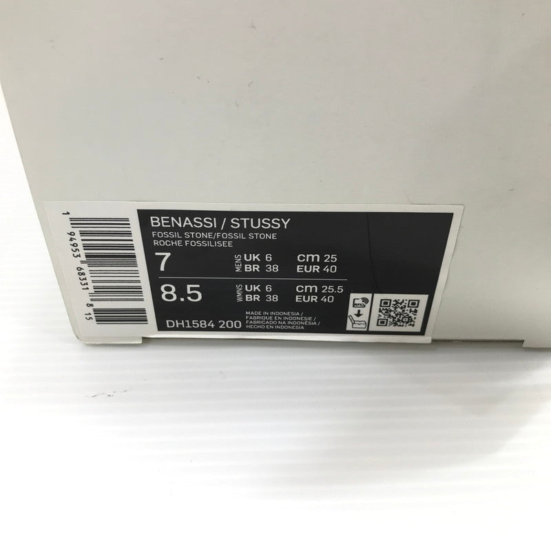 【中古美品】【メンズ】 NIKE ナイキ×STUSSY ステューシー BENASSI SLIDE DH1584-200 ベナッシ サンダル 靴 160-260925-na-36-tagh サイズ：25cm US 7 カラー：FOSSIL STONE 万代Net店