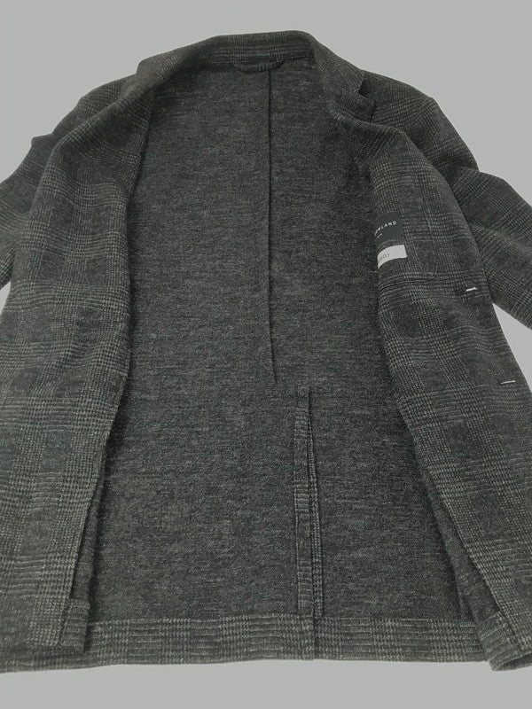 【中古品】【メンズ】 TOMORROWLAND トゥモローランド WOOL TAILORED JACKET CHECK GRAY 61-07-25-07501 ウール テーラード ジャケット ライトアウター 147-260924-rt-35-tagh サイズ：46 カラー：グレー 万代Net店