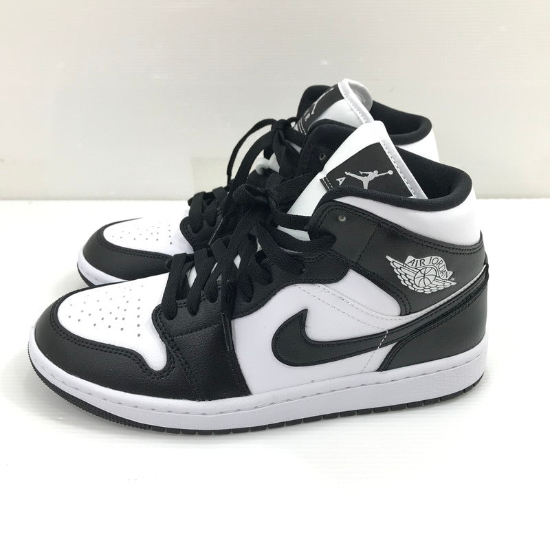 【中古美品】【レディース】 NIKE ナイキ WMNS AIR JORDAN 1 MID DV0991-101 ウィメンズ エアジョーダン 1 ミッド スニーカー 靴 166-260925-na-35-tagh サイズ：25.5cm US 8.5 カラー：WHITE/BLACK-WHITE 万代Net店