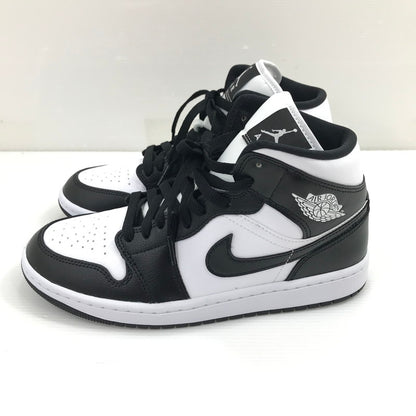【中古美品】【レディース】 NIKE ナイキ WMNS AIR JORDAN 1 MID DV0991-101 ウィメンズ エアジョーダン 1 ミッド スニーカー 靴 166-260925-na-35-tagh サイズ：25.5cm US 8.5 カラー：WHITE/BLACK-WHITE 万代Net店
