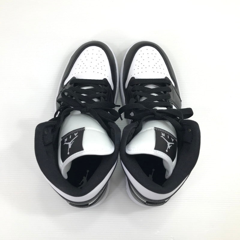 【中古美品】【レディース】 NIKE ナイキ WMNS AIR JORDAN 1 MID DV0991-101 ウィメンズ エアジョーダン 1 ミッド スニーカー 靴 166-260925-na-35-tagh サイズ：25.5cm US 8.5 カラー：WHITE/BLACK-WHITE 万代Net店