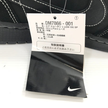 【中古美品】【メンズ】 NIKE ナイキ×TRAVIS SCOTT トラヴィス・スコット AIR JORDAN 1 LOW OG SP DM7866-001 エアジョーダン ロー スニーカー 靴 160-260925-na-32-tagh サイズ：29cm US 11 カラー：BLACK/PHANTOM BLACK 万代Net店