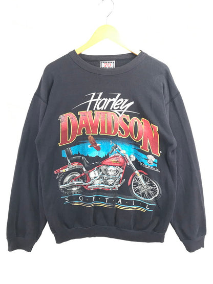 【中古品】【メンズ】 HARLEY DAVIDSON ハーレーダビッドソン 80's SPEED LIMIT PRINT SWEAT SHIRT 80年代 スピード リミット プリント Tシャツ トップス ヴィンテージ 146-260924-rt-09-tagh サイズ：L カラー：ブラック 万代Net店