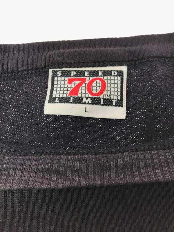 【中古品】【メンズ】 HARLEY DAVIDSON ハーレーダビッドソン 80's SPEED LIMIT PRINT SWEAT SHIRT 80年代 スピード リミット プリント Tシャツ トップス ヴィンテージ 146-260924-rt-09-tagh サイズ：L カラー：ブラック 万代Net店