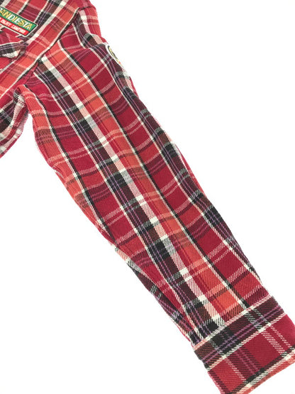 【中古品】【メンズ】 PANDIESTA JAPAN パンディエスタ ジャパン KUMANEKO KINSEI CAMPING PANDA CHECK LONG SLEEVE FLANNEL SHIRT 561600 145-260924-rt-18-tagh サイズ：XL カラー：レッド 万代Net店