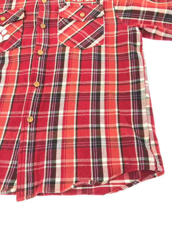 【中古品】【メンズ】 PANDIESTA JAPAN パンディエスタ ジャパン KUMANEKO KINSEI CAMPING PANDA CHECK LONG SLEEVE FLANNEL SHIRT 561600 145-260924-rt-18-tagh サイズ：XL カラー：レッド 万代Net店