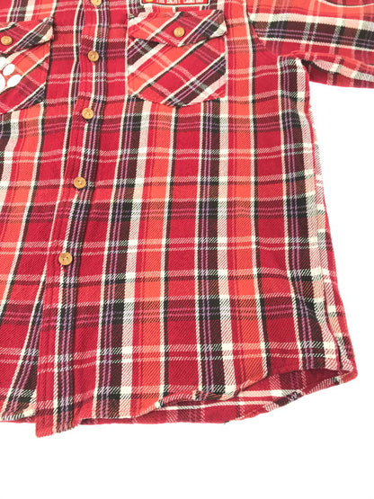 【中古品】【メンズ】 PANDIESTA JAPAN パンディエスタ ジャパン KUMANEKO KINSEI CAMPING PANDA CHECK LONG SLEEVE FLANNEL SHIRT 561600 145-260924-rt-18-tagh サイズ：XL カラー：レッド 万代Net店