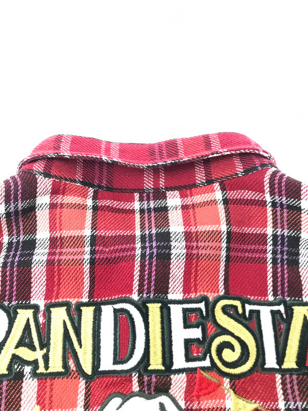【中古品】【メンズ】 PANDIESTA JAPAN パンディエスタ ジャパン KUMANEKO KINSEI CAMPING PANDA CHECK LONG SLEEVE FLANNEL SHIRT 561600 145-260924-rt-18-tagh サイズ：XL カラー：レッド 万代Net店