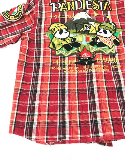【中古品】【メンズ】 PANDIESTA JAPAN パンディエスタ ジャパン KUMANEKO KINSEI CAMPING PANDA CHECK LONG SLEEVE FLANNEL SHIRT 561600 145-260924-rt-18-tagh サイズ：XL カラー：レッド 万代Net店