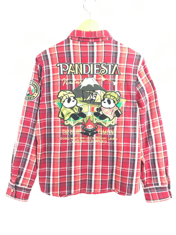 【中古品】【メンズ】 PANDIESTA JAPAN パンディエスタ ジャパン KUMANEKO KINSEI CAMPING PANDA CHECK LONG SLEEVE FLANNEL SHIRT 561600 145-260924-rt-18-tagh サイズ：XL カラー：レッド 万代Net店