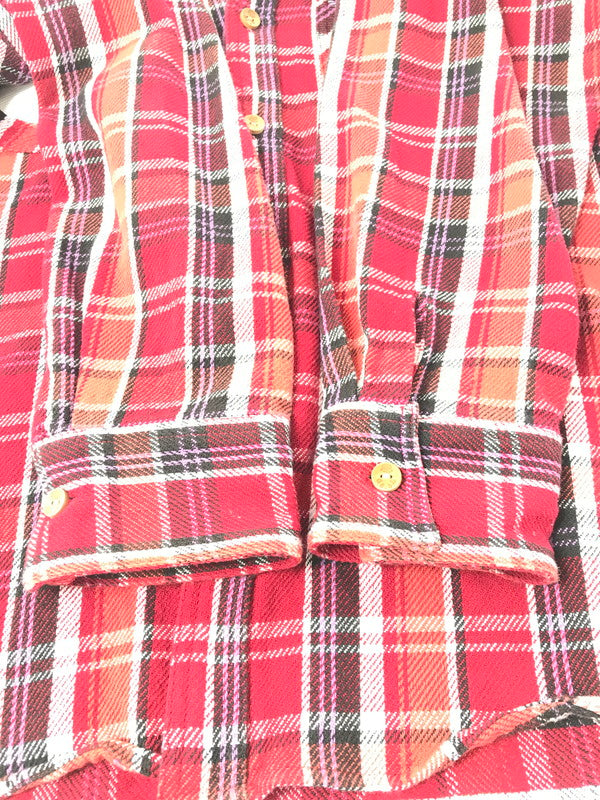 【中古品】【メンズ】 PANDIESTA JAPAN パンディエスタ ジャパン KUMANEKO KINSEI CAMPING PANDA CHECK LONG SLEEVE FLANNEL SHIRT 561600 145-260924-rt-18-tagh サイズ：XL カラー：レッド 万代Net店