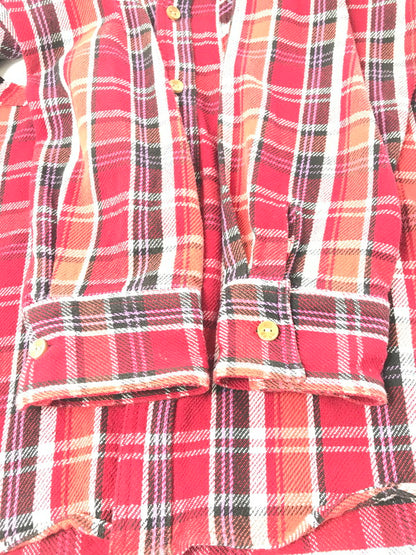 【中古品】【メンズ】 PANDIESTA JAPAN パンディエスタ ジャパン KUMANEKO KINSEI CAMPING PANDA CHECK LONG SLEEVE FLANNEL SHIRT 561600 145-260924-rt-18-tagh サイズ：XL カラー：レッド 万代Net店