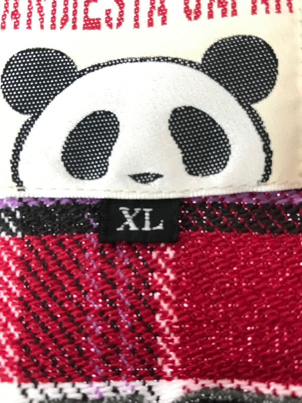 【中古品】【メンズ】 PANDIESTA JAPAN パンディエスタ ジャパン KUMANEKO KINSEI CAMPING PANDA CHECK LONG SLEEVE FLANNEL SHIRT 561600 145-260924-rt-18-tagh サイズ：XL カラー：レッド 万代Net店
