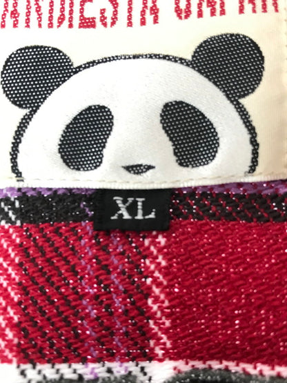 【中古品】【メンズ】 PANDIESTA JAPAN パンディエスタ ジャパン KUMANEKO KINSEI CAMPING PANDA CHECK LONG SLEEVE FLANNEL SHIRT 561600 145-260924-rt-18-tagh サイズ：XL カラー：レッド 万代Net店