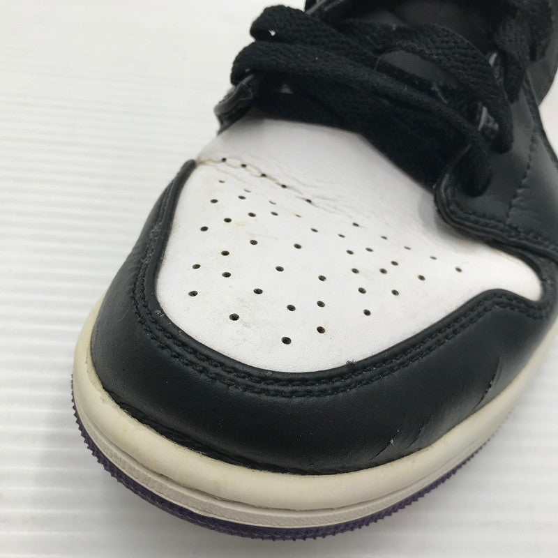 【現状渡し品】【メンズ】 NIKE ナイキ AIR JORDAN 1 MID BLACK COURT PURPLE 554724-095 エア ジョーダン 1 ミッド スニーカー 靴 160-260926-rt-02-tagh サイズ：26.5cm US8.5 カラー：BLACK/DARK IRIS-WHITE 万代Net店