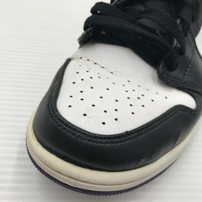 【現状渡し品】【メンズ】 NIKE ナイキ AIR JORDAN 1 MID BLACK COURT PURPLE 554724-095 エア ジョーダン 1 ミッド スニーカー 靴 160-260926-rt-02-tagh サイズ：26.5cm US8.5 カラー：BLACK/DARK IRIS-WHITE 万代Net店