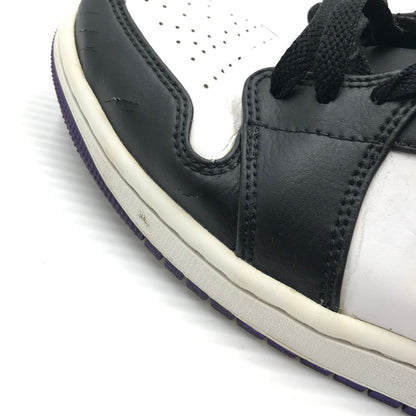 【現状渡し品】【メンズ】 NIKE ナイキ AIR JORDAN 1 MID BLACK COURT PURPLE 554724-095 エア ジョーダン 1 ミッド スニーカー 靴 160-260926-rt-02-tagh サイズ：26.5cm US8.5 カラー：BLACK/DARK IRIS-WHITE 万代Net店