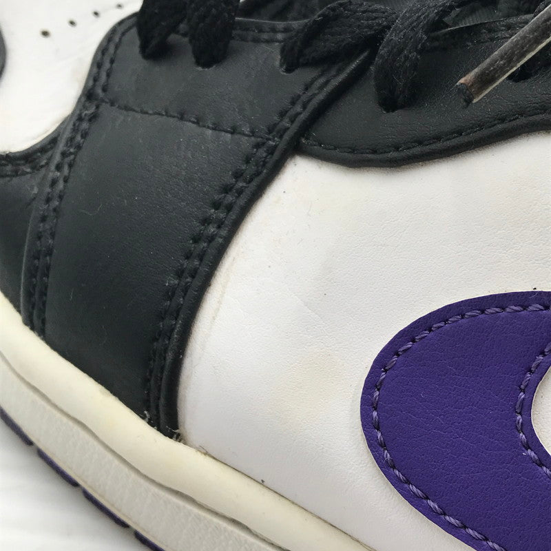 【現状渡し品】【メンズ】 NIKE ナイキ AIR JORDAN 1 MID BLACK COURT PURPLE 554724-095 エア ジョーダン 1 ミッド スニーカー 靴 160-260926-rt-02-tagh サイズ：26.5cm US8.5 カラー：BLACK/DARK IRIS-WHITE 万代Net店