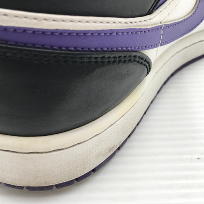 【現状渡し品】【メンズ】 NIKE ナイキ AIR JORDAN 1 MID BLACK COURT PURPLE 554724-095 エア ジョーダン 1 ミッド スニーカー 靴 160-260926-rt-02-tagh サイズ：26.5cm US8.5 カラー：BLACK/DARK IRIS-WHITE 万代Net店