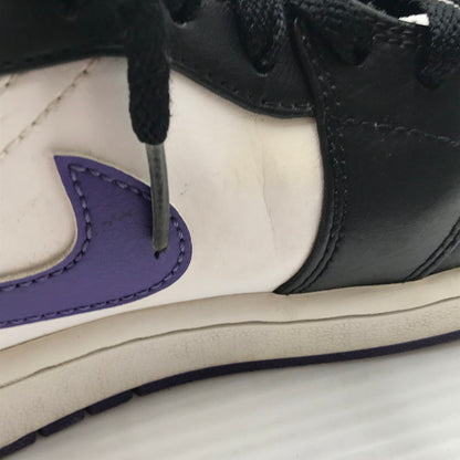 【現状渡し品】【メンズ】 NIKE ナイキ AIR JORDAN 1 MID BLACK COURT PURPLE 554724-095 エア ジョーダン 1 ミッド スニーカー 靴 160-260926-rt-02-tagh サイズ：26.5cm US8.5 カラー：BLACK/DARK IRIS-WHITE 万代Net店