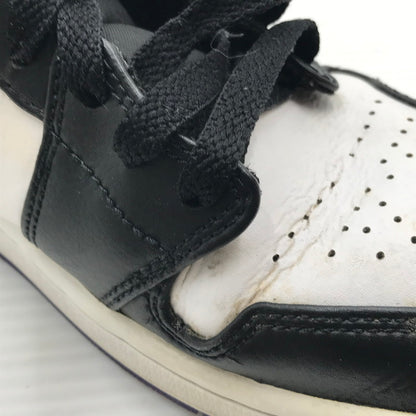 【現状渡し品】【メンズ】 NIKE ナイキ AIR JORDAN 1 MID BLACK COURT PURPLE 554724-095 エア ジョーダン 1 ミッド スニーカー 靴 160-260926-rt-02-tagh サイズ：26.5cm US8.5 カラー：BLACK/DARK IRIS-WHITE 万代Net店