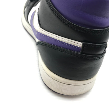 【現状渡し品】【メンズ】 NIKE ナイキ AIR JORDAN 1 MID BLACK COURT PURPLE 554724-095 エア ジョーダン 1 ミッド スニーカー 靴 160-260926-rt-02-tagh サイズ：26.5cm US8.5 カラー：BLACK/DARK IRIS-WHITE 万代Net店