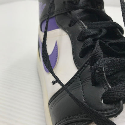 【現状渡し品】【メンズ】 NIKE ナイキ AIR JORDAN 1 MID BLACK COURT PURPLE 554724-095 エア ジョーダン 1 ミッド スニーカー 靴 160-260926-rt-02-tagh サイズ：26.5cm US8.5 カラー：BLACK/DARK IRIS-WHITE 万代Net店