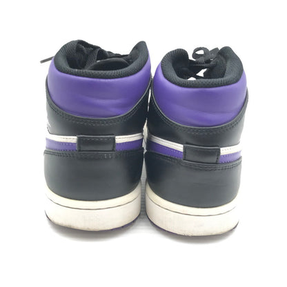 【現状渡し品】【メンズ】 NIKE ナイキ AIR JORDAN 1 MID BLACK COURT PURPLE 554724-095 エア ジョーダン 1 ミッド スニーカー 靴 160-260926-rt-02-tagh サイズ：26.5cm US8.5 カラー：BLACK/DARK IRIS-WHITE 万代Net店