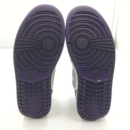 【現状渡し品】【メンズ】 NIKE ナイキ AIR JORDAN 1 MID BLACK COURT PURPLE 554724-095 エア ジョーダン 1 ミッド スニーカー 靴 160-260926-rt-02-tagh サイズ：26.5cm US8.5 カラー：BLACK/DARK IRIS-WHITE 万代Net店