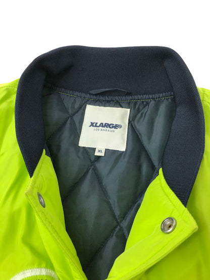 【中古品】【メンズ】 XLARGE エクストララージ SCRIPT LOGO VARSITY PUFF JACKET 01183510 スクリプト ロゴ バーシティー ジャケット アウター 142-260930-rt-11-tagh サイズ：XL カラー：ライム 万代Net店