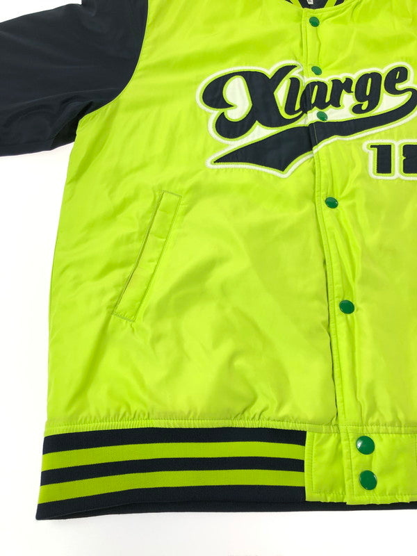 【中古品】【メンズ】 XLARGE エクストララージ SCRIPT LOGO VARSITY PUFF JACKET 01183510 スクリプト ロゴ バーシティー ジャケット アウター 142-260930-rt-11-tagh サイズ：XL カラー：ライム 万代Net店