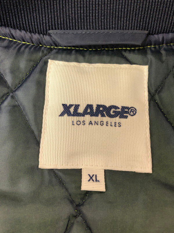 【中古品】【メンズ】 XLARGE エクストララージ SCRIPT LOGO VARSITY PUFF JACKET 01183510 スクリプト ロゴ バーシティー ジャケット アウター 142-260930-rt-11-tagh サイズ：XL カラー：ライム 万代Net店