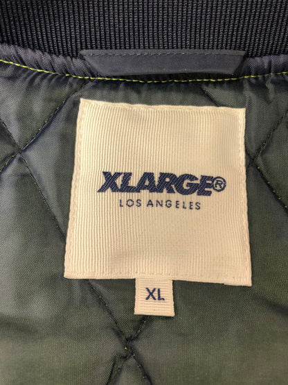 【中古品】【メンズ】 XLARGE エクストララージ SCRIPT LOGO VARSITY PUFF JACKET 01183510 スクリプト ロゴ バーシティー ジャケット アウター 142-260930-rt-11-tagh サイズ：XL カラー：ライム 万代Net店