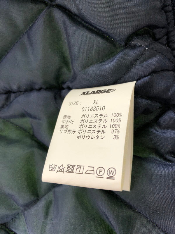 【中古品】【メンズ】 XLARGE エクストララージ SCRIPT LOGO VARSITY PUFF JACKET 01183510 スクリプト ロゴ バーシティー ジャケット アウター 142-260930-rt-11-tagh サイズ：XL カラー：ライム 万代Net店