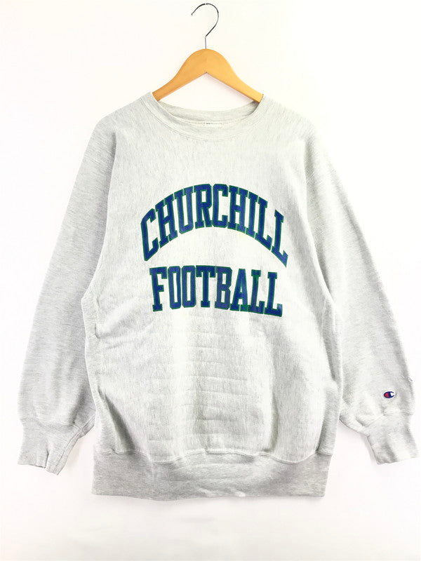 【中古品】【メンズ】 CHAMPION チャンピオン 90～00's REVERSE WEAVE CREW NECK SWEATSHIRT CHURCHILL FOOTBALL リバースウィーブ スウェットシャツ トップス 146-260924-rt-06-tagh サイズ：XXL カラー：グレー 万代Net店