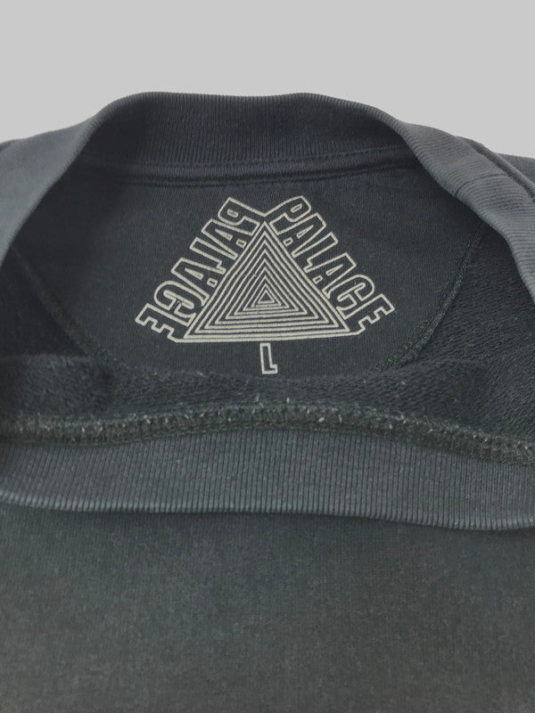 【中古品】【メンズ】 PALACE SKATEBOARDS パレス スケートボーズ BACK PRINT CREW NECK SWEATSHIRT 525405 バック プリント クルーネック スウェット トップス 142-260924-rt-07-tagh サイズ：L カラー：ブラック 万代Net店