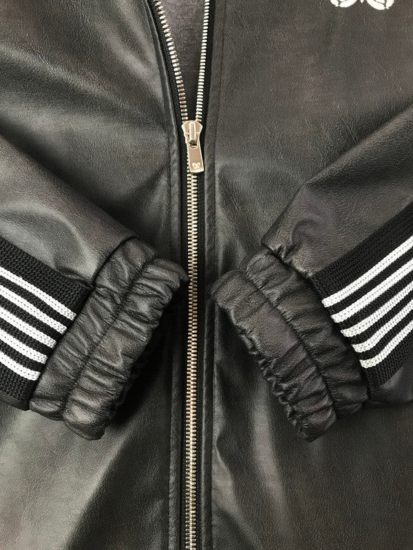 【中古品】【メンズ】 NEEDLES ニードルス 25AW SYNTHETIC LEATHER TRACK JACKET BLACK RW1574 LHP別注 レザー トラック ジャケット アウター 140-260924-rt-39-tagh サイズ：L カラー：ブラック 万代Net店
