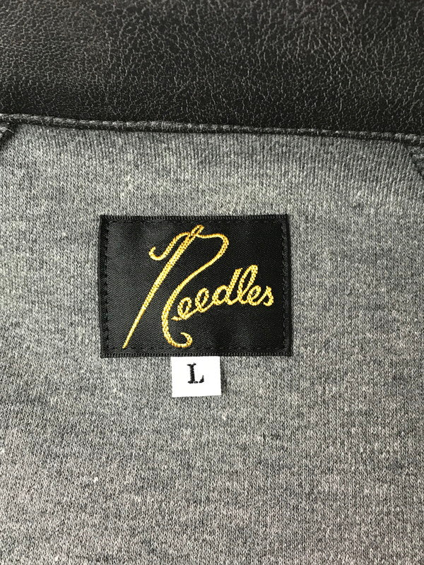【中古品】【メンズ】 NEEDLES ニードルス 25AW SYNTHETIC LEATHER TRACK JACKET BLACK RW1574 LHP別注 レザー トラック ジャケット アウター 140-260924-rt-39-tagh サイズ：L カラー：ブラック 万代Net店