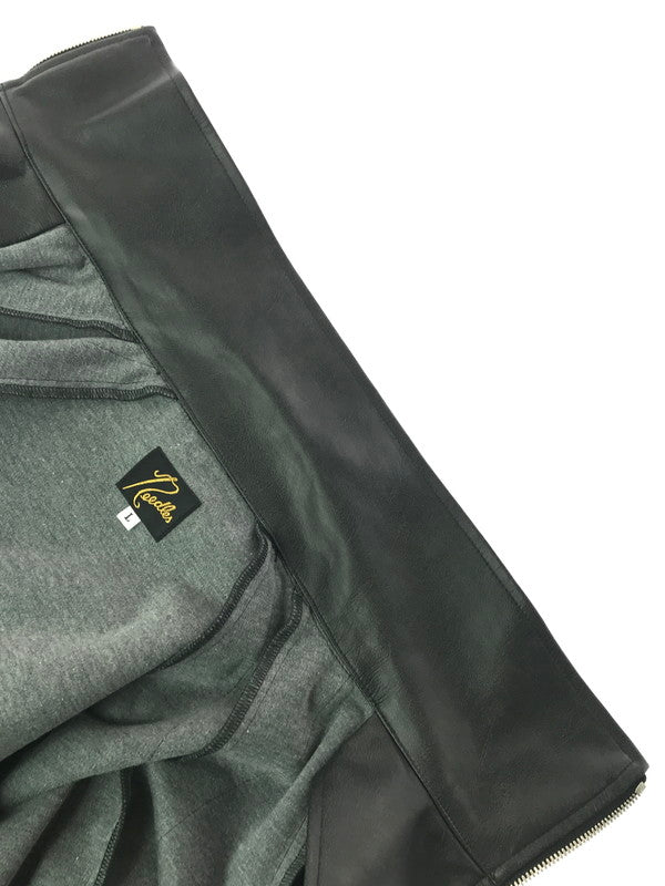 【中古品】【メンズ】 NEEDLES ニードルス 25AW SYNTHETIC LEATHER TRACK JACKET BLACK RW1574 LHP別注 レザー トラック ジャケット アウター 140-260924-rt-39-tagh サイズ：L カラー：ブラック 万代Net店
