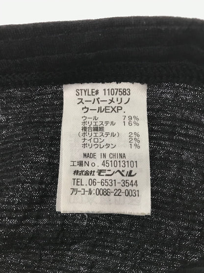 【現状渡し品】【メンズ】 MONT-BELL モンベル WOOL HALF ZIP SWEATER 1107583 ウール ハーフジップ セーター トップス 144-260924-rt-27-tagh サイズ：不明 下記参照 カラー：ブラック 万代Net店