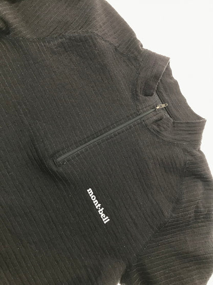 【現状渡し品】【メンズ】 MONT-BELL モンベル WOOL HALF ZIP SWEATER 1107583 ウール ハーフジップ セーター トップス 144-260924-rt-27-tagh サイズ：不明 下記参照 カラー：ブラック 万代Net店