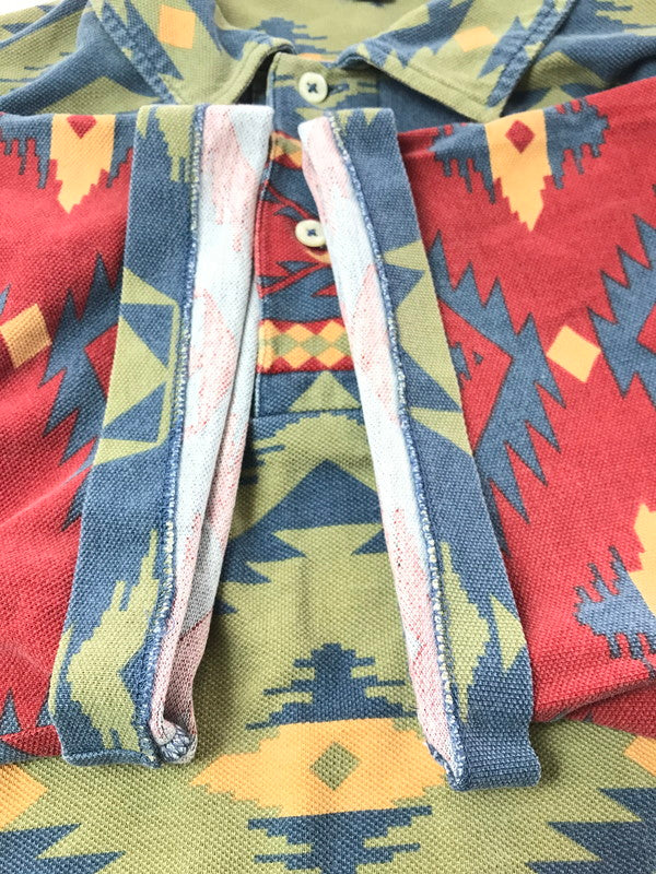 【中古品】【メンズ】 POLO RALPH LAUREN ポロ・ラルフローレン 90's SS POLO SHIRT NATIVE 90年代 ショートスリーブ ポロシャツ 半袖ポロシャツ トップス 146-260924-rt-16-tagh サイズ：M カラー：マルチカラー 万代Net店