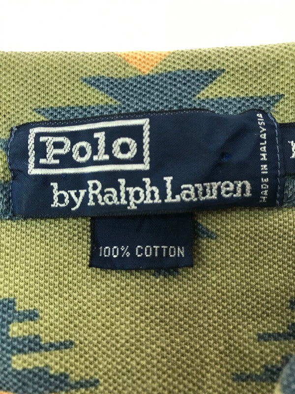 【中古品】【メンズ】 POLO RALPH LAUREN ポロ・ラルフローレン 90's SS POLO SHIRT NATIVE 90年代 ショートスリーブ ポロシャツ 半袖ポロシャツ トップス 146-260924-rt-16-tagh サイズ：M カラー：マルチカラー 万代Net店