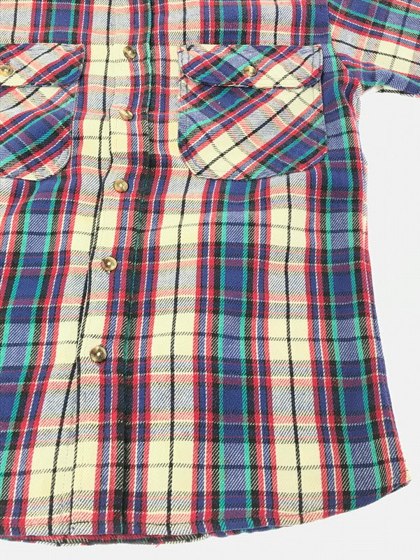 【中古品】【メンズ】 FIVE BROTHER ファイブブラザー 90's WORK FLANNEL SHIRT 90年代 ワーク フランネル シャツ トップス 146-260924-rt-17-tagh サイズ：M カラー：レッド/ブルー 万代Net店
