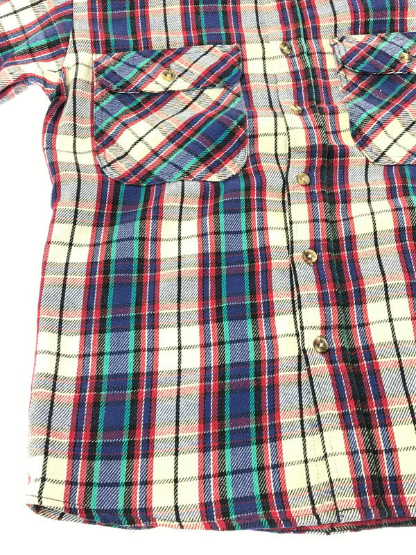 【中古品】【メンズ】 FIVE BROTHER ファイブブラザー 90's WORK FLANNEL SHIRT 90年代 ワーク フランネル シャツ トップス 146-260924-rt-17-tagh サイズ：M カラー：レッド/ブルー 万代Net店